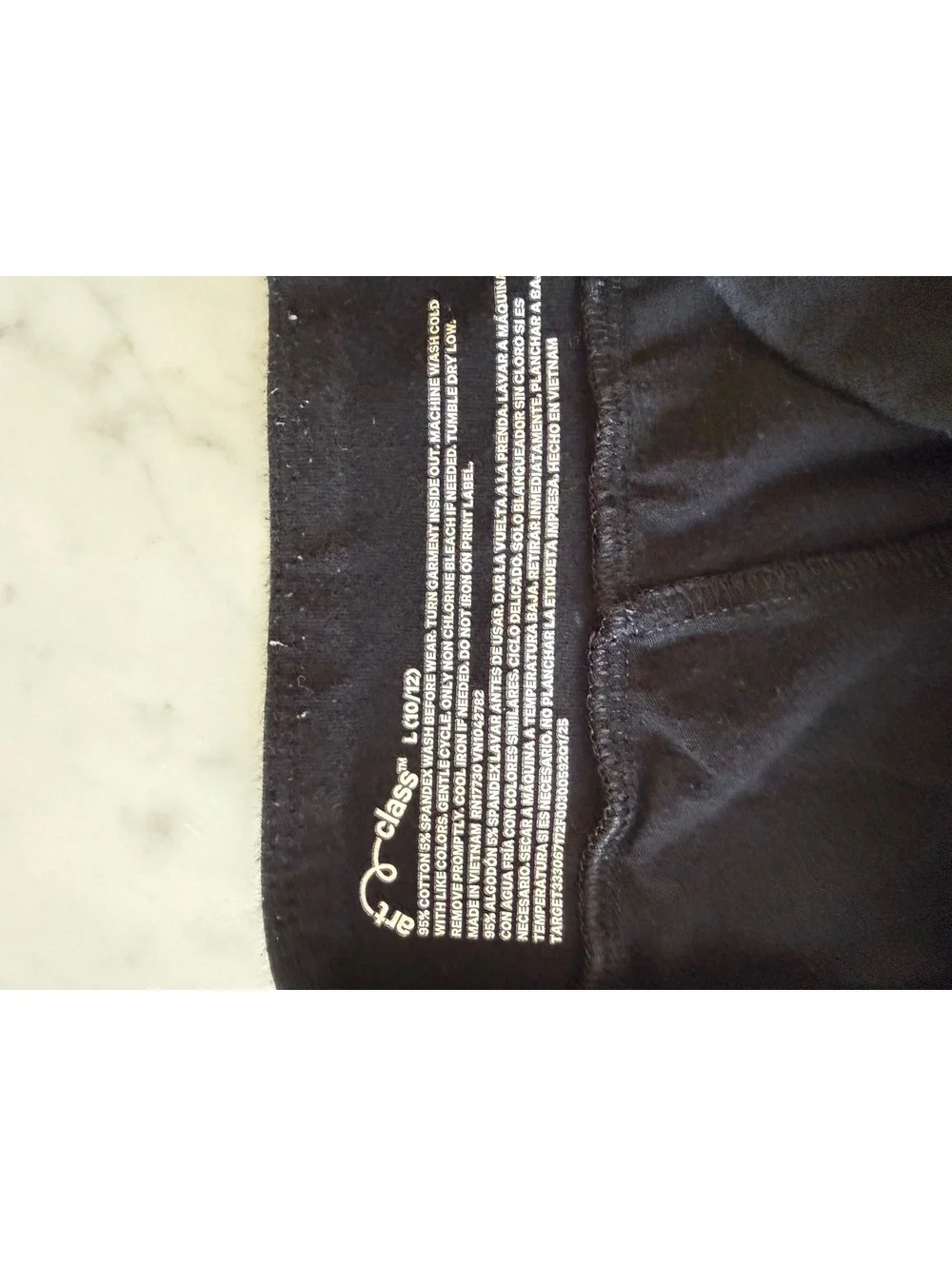 Cat & Jack Girls L 10/12 Black Pull On Leggings Pants Side Pockets